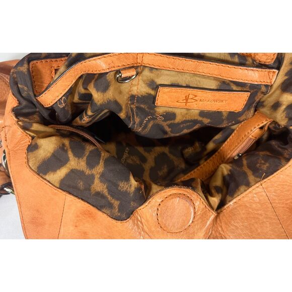 B. Makowsky Kayla Peach Leather Shoulder Bag Orig $318 - Picture 8 of 13